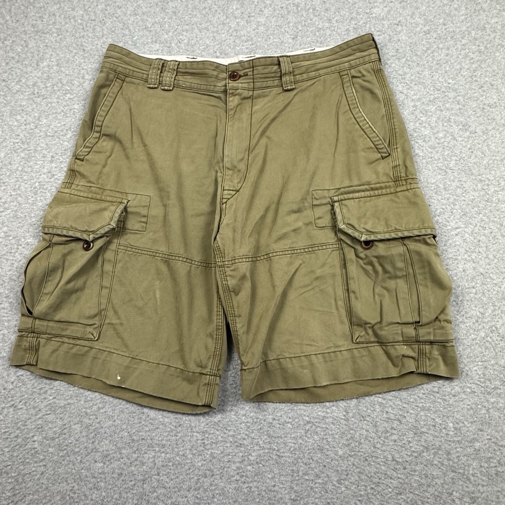 Polo Ralph Lauren Chino‎ Cargo Shorts Mens 35x10 Hiking Camp Preppy Outdoor Tan